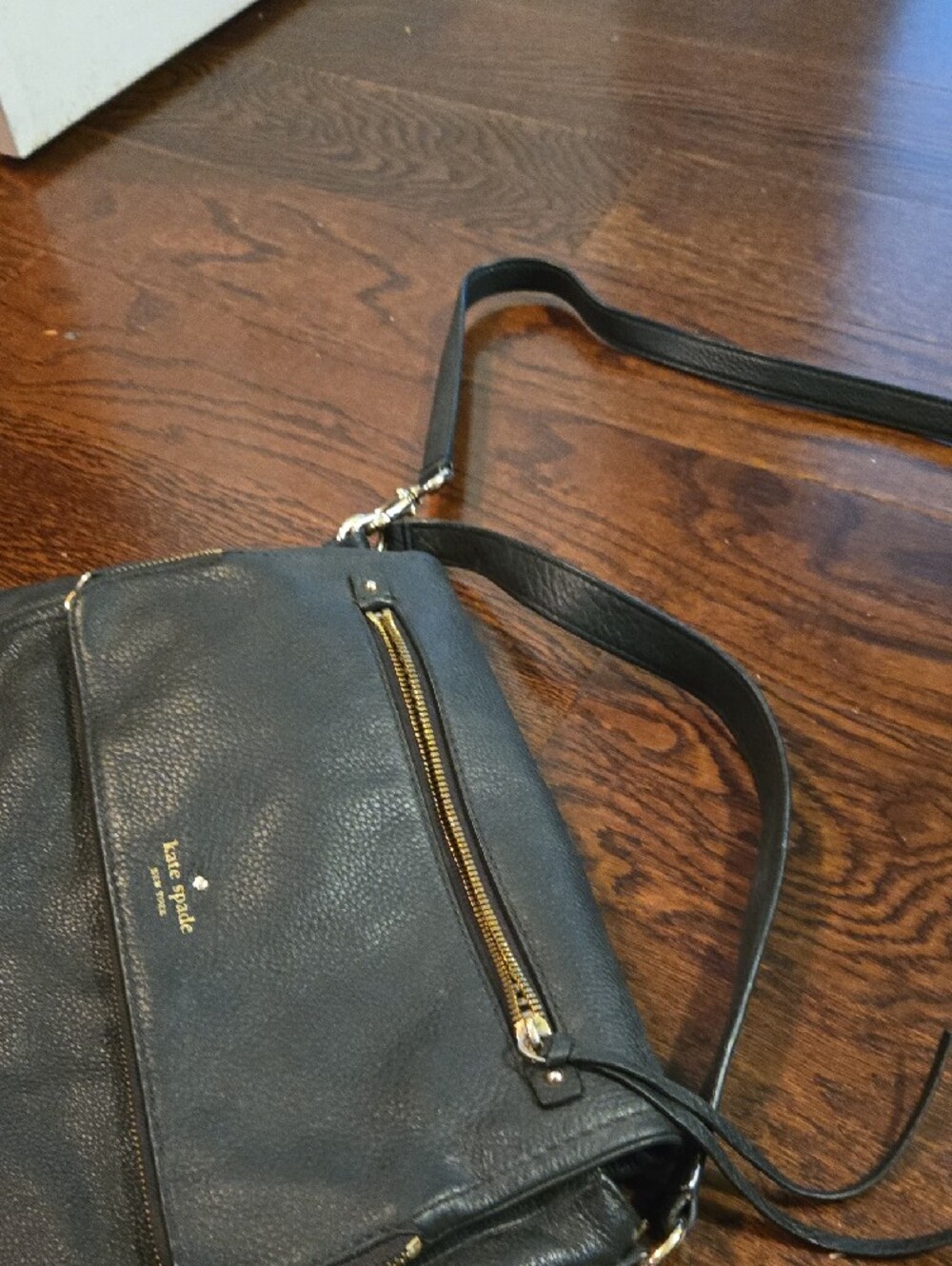 kate spade Black Pebbled Leather Shoulder Bag with Gold Hardware - Picture 3 of 6